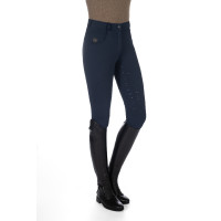 Verwarmde broek HKM Comfort Style 1/1 met siliconen Donkerblauw