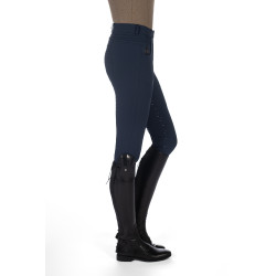 Verwarmde broek HKM Comfort Style 1/1 met siliconen Donkerblauw