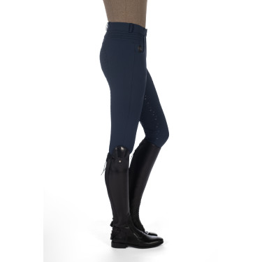 Verwarmde broek HKM Comfort Style 1/1 met siliconen Donkerblauw
