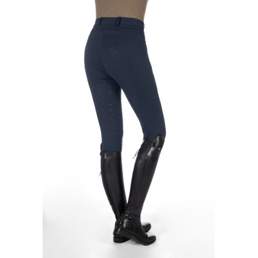 Verwarmde broek HKM Comfort Style 1/1 met siliconen Donkerblauw