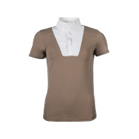 Polo de concours HKM Virginia manches courtes Taupe Marron Polo de concours HKM Virginia manches courtes Taupe Marron