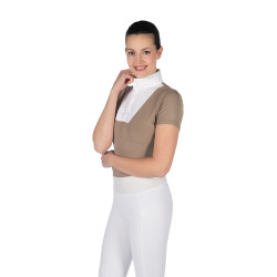 Polo de concours HKM Virginia manches courtes Taupe Marron Polo de concours HKM Virginia manches courtes Taupe Marron