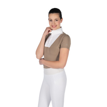 Wedstrijdpolo HKM Virginia korte mouwen Taupe Bruin Wedstrijdpolo HKM Virginia korte mouwen Taupe Bruin