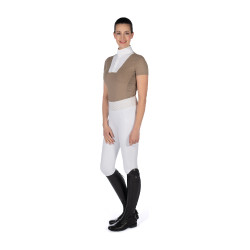 Polo de concours HKM Virginia manches courtes Taupe Marron Polo de concours HKM Virginia manches courtes Taupe Marron