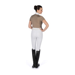 Polo de concours HKM Virginia manches courtes Taupe Marron Polo de concours HKM Virginia manches courtes Taupe Marron