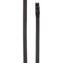 Rênes en cuir HKM revêtement en caoutchouc Sophie Brun Marron