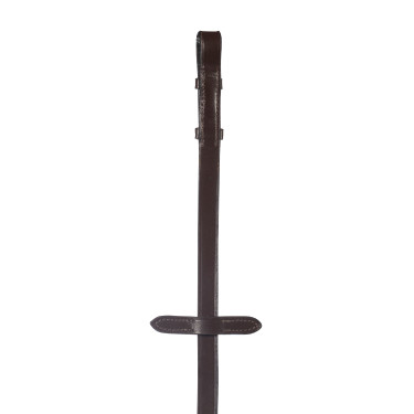 Rênes en cuir HKM revêtement en caoutchouc Sophie Brun Marron