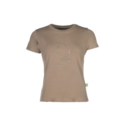 T-Shirt Lauria Garrelli Livigno Horse Head Taupe Marron
