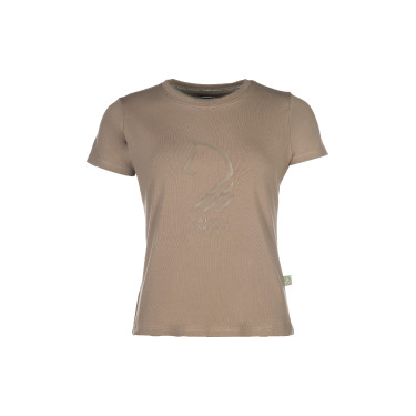 T-Shirt Lauria Garrelli Livigno Horse Head Taupe Marron