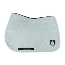 Tapis de selle de saut en matelassage cubique Equestro Brume grise Bleu