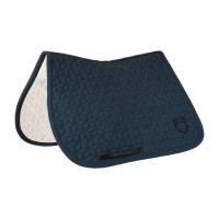 Tapis de selle de saut en matelassage cubique Equestro Marine Bleu marine