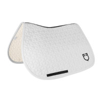 Tapis de selle de saut en matelassage cubique Equestro Blanc Tapis de selle de saut en matelassage cubique Equestro Blanc