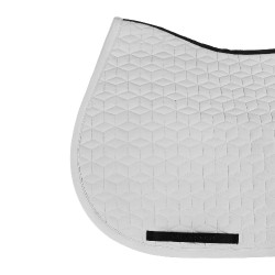 Tapis de selle de saut en matelassage cubique Equestro Blanc Tapis de selle de saut en matelassage cubique Equestro Blanc
