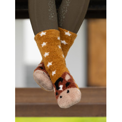 Chaussettes LeMieux Mini Fluffy Character Chancer Marron