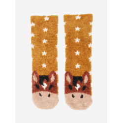 Chaussettes LeMieux Mini Fluffy Character Chancer Marron