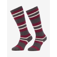 Chaussettes LeMieux Sabrina Stripe Fluffies Ember Bordeaux