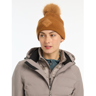 Bonnet LeMieux Lila met pompon Gember Bruin