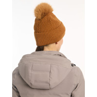 Bonnet LeMieux Lila à pompon Alpine Marron
