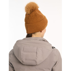Bonnet LeMieux Lila à pompon Ginger Marron