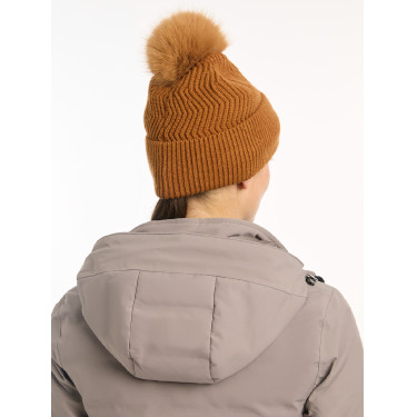 Bonnet LeMieux Lila à pompon Ginger Marron