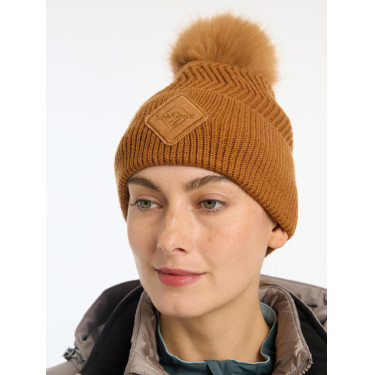 Bonnet LeMieux Lila à pompon Ginger Marron