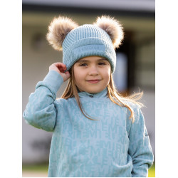 Bonnet Mini LeMieux Clara tricoté Glacier Bleu Bonnet Mini LeMieux Clara tricoté Glacier Bleu