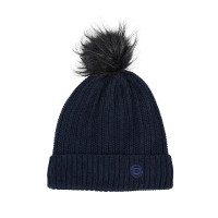 Geribde gebreide Dublin-muts Inkt Zwart