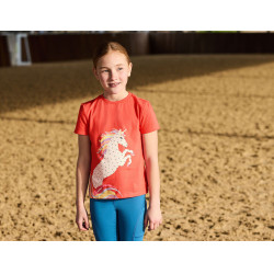 Kinder T-shirt Dublin Tilly Koraalkleurige regenboogpaard Oranje