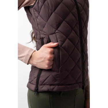 Mouwloze damesbodywarmer Horze Jeune Cavalier Naia Bruine botervet