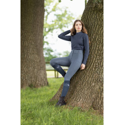 Broek met volledige grip voor alle seizoenen Horze Mira Donkerblauw wolkenlucht Grijs