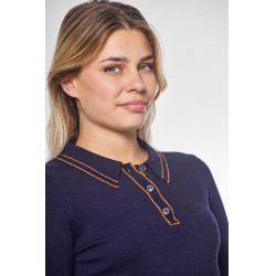 Polo Harcour Popi manches longues femme Marine Bleu marine