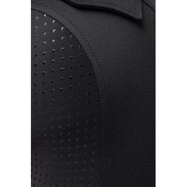 Hybride thermische rijbroek Horze Anya full grip Zwart kaviaar