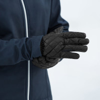 Gebreide winterhandschoenen met stiksels Horze Nachtblauw Gebreide winterhandschoenen met stiksels Horze Nachtblauw