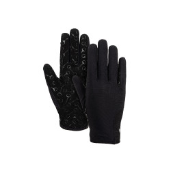 Gants d'équitation avec paume silicone enfant Horze Noir