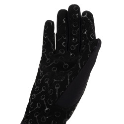 Gants d'équitation avec paume silicone enfant Horze Noir