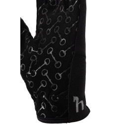 Gants d'équitation avec paume silicone enfant Horze Noir