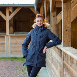 Lange parka Brooke Horze dames Donker marineblauw