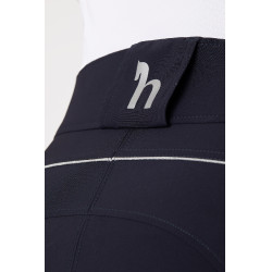 Hoge taille broek met siliconen kniestukken Aubrey Horze dames Donker marineblauw