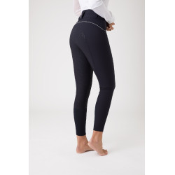 Paardrijbroek met hoge taille en volledig siliconen zitvlak Aubrey dames Horze Donker marineblauw Paardrijbroek met hoge taille en volledig siliconen zitvlak Aubrey dames Horze Donker marineblauw