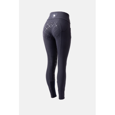 Broek met siliconen lederen zitvlak Désirée en hoge taille dames Horze Broek met siliconen lederen zitvlak Désirée en hoge taille dames Horze