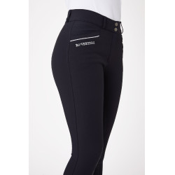 Pantalon d'équitation Fond intégral Silicone Amincissant Patricia femme B Vertigo Bleu marine foncé / blanc