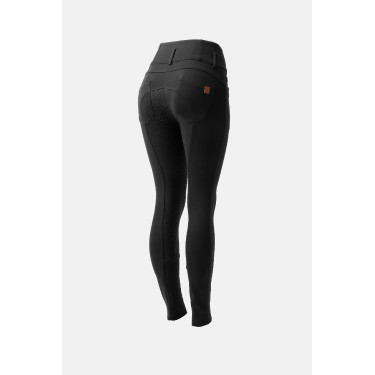 Paardrijbroek met hoge taille Tara siliconen full grip dames Horze Zwart Paardrijbroek met hoge taille Tara siliconen full grip dames Horze Zwart