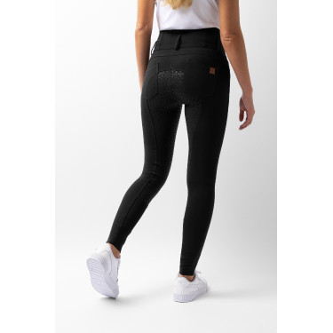 Paardrijbroek met hoge taille Tara siliconen full grip dames Horze Zwart Paardrijbroek met hoge taille Tara siliconen full grip dames Horze Zwart
