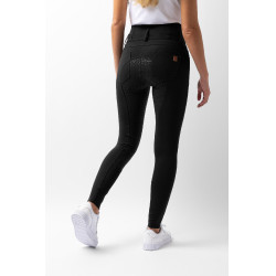 Pantalon d'équitation taille haute Tara silicone fond intégral femme Horze Noir