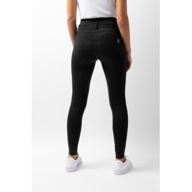 Paardrijbroek met hoge taille Tara siliconen full grip dames Horze Zwart Paardrijbroek met hoge taille Tara siliconen full grip dames Horze Zwart