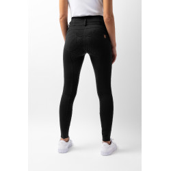 Pantalon d'équitation taille haute Tara silicone fond intégral femme Horze Noir