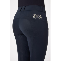 Pantalon d'équitation Meghan fond intégral grip silicone femme B Vertigo Bleu marine foncé