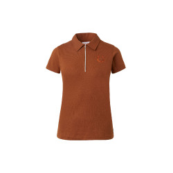 Polo Amy coton extensible manches courtes femme Horze Tabac Marron Polo Amy coton extensible manches courtes femme Horze Tabac Marron