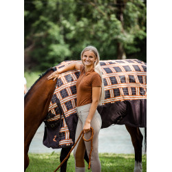 Polo Amy coton extensible manches courtes femme Horze Tabac Marron Polo Amy coton extensible manches courtes femme Horze Tabac Marron