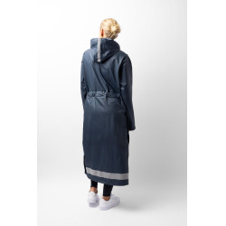 Imperméable Horze Hazel femme long à fentes Bleu marine foncé Imperméable Horze Hazel femme long à fentes Bleu marine foncé
